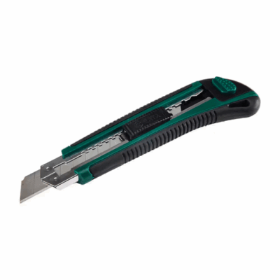 Coltello a scatto con impugnatura in gomma SATA