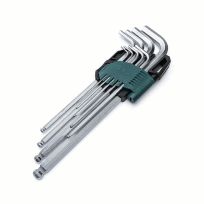 Set di 9 chiavi a brugola metriche a punta sferica extra lunghe SATA