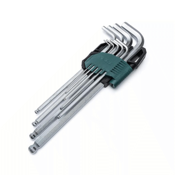 Set di 9 chiavi a brugola metriche a punta sferica extra lunghe SATA